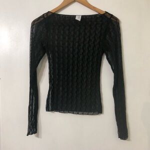 Wild fable black  Sheer Lace Blouse.XXS